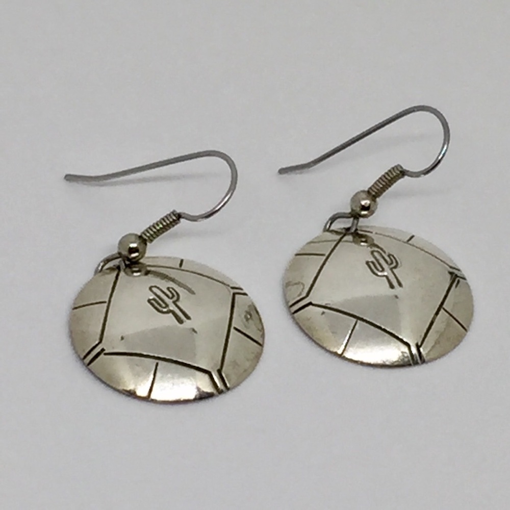 Vintage Sterling Silver Cactus Earrings